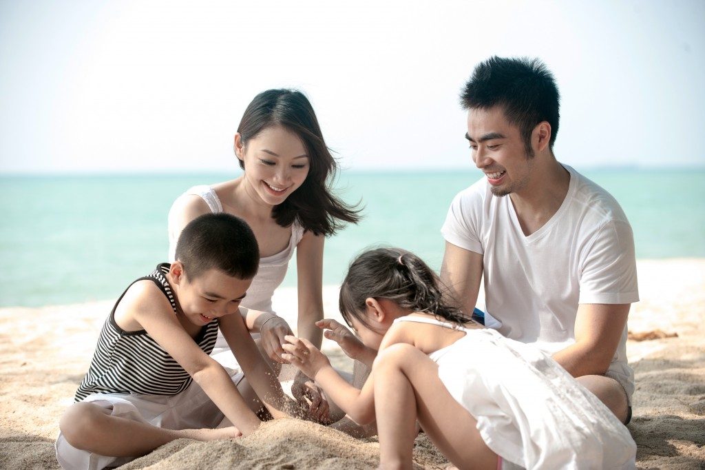 family having a vacation at the beach