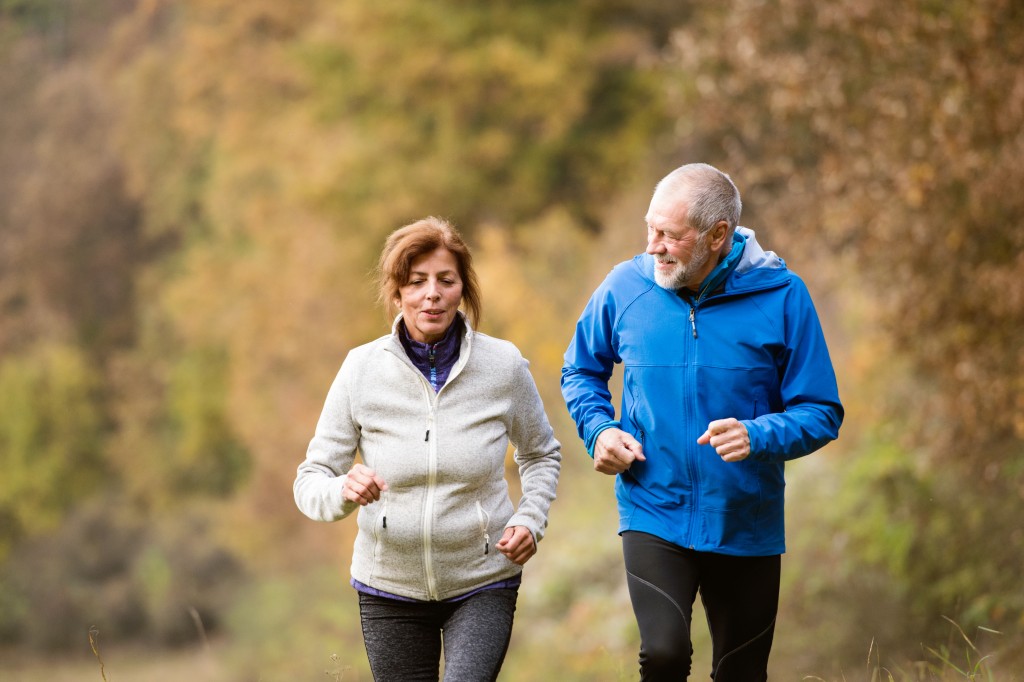 elderly jogging