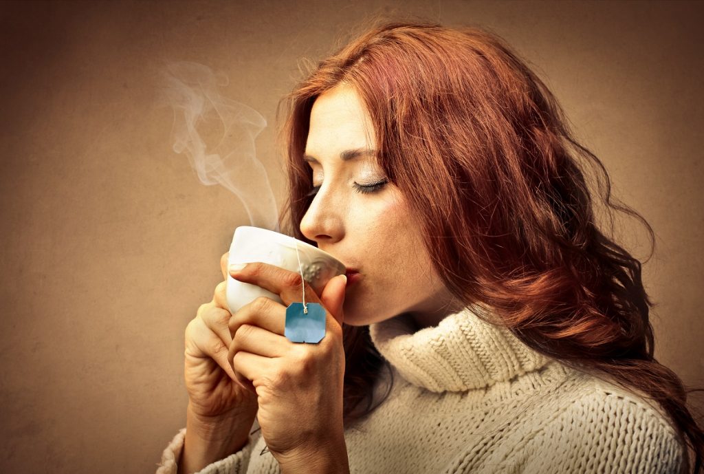 woman drinking tea