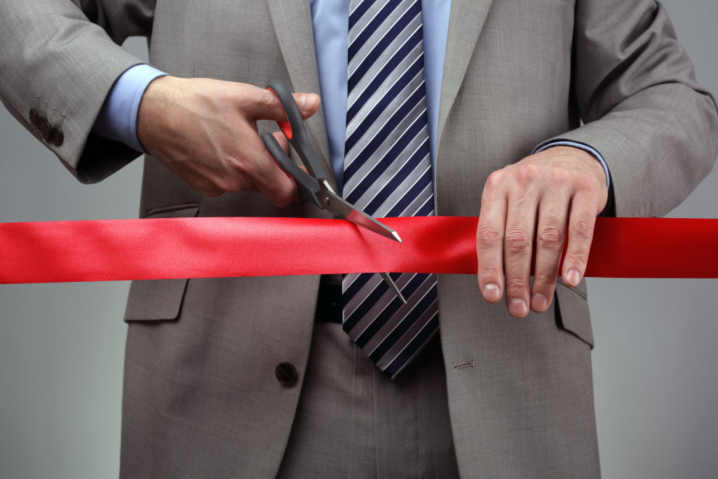 business ribbon cutting