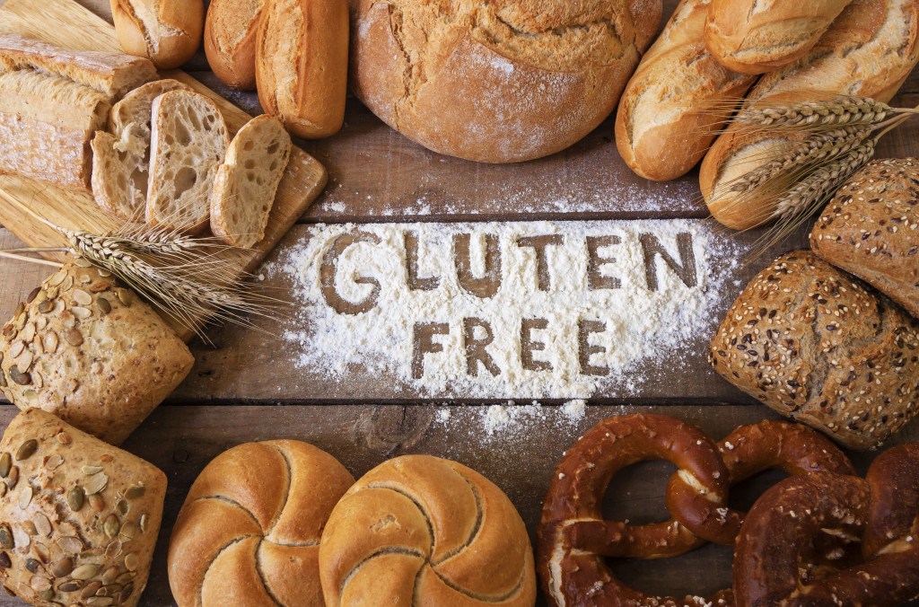 gluten free bread laid out in a table