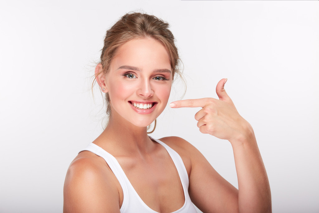 woman with white teeth