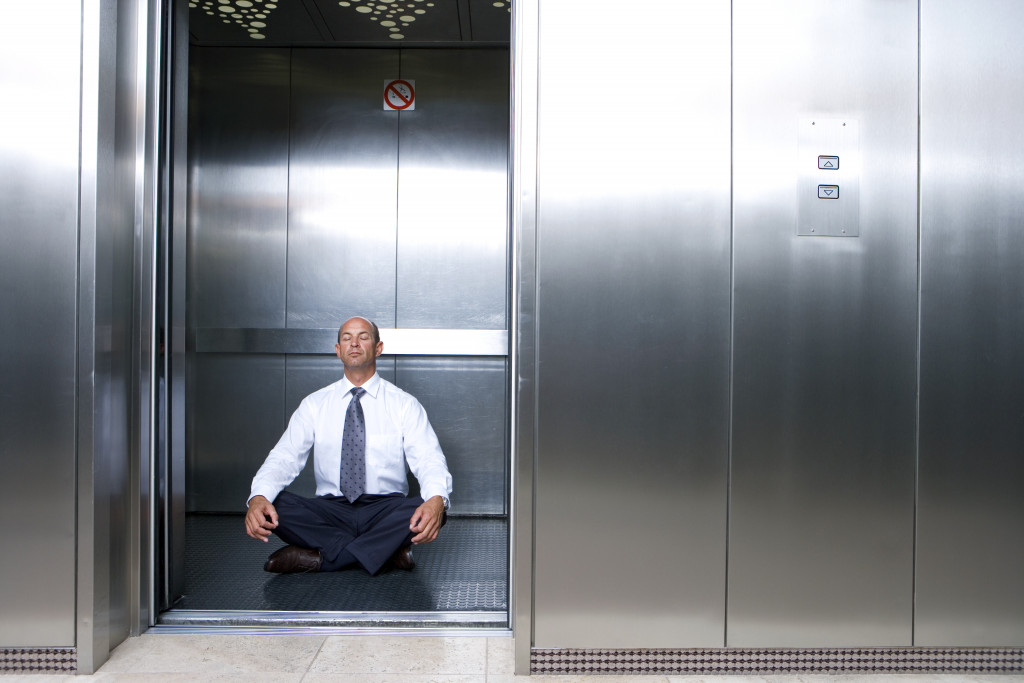 a man inside the elevator