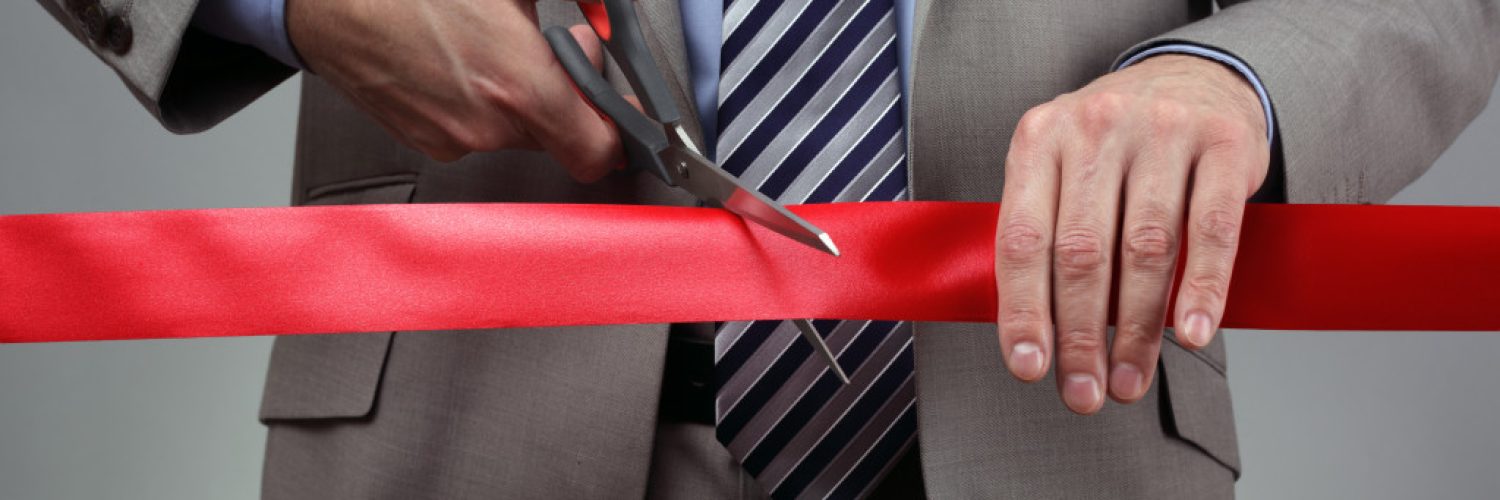 business ribbon cutting