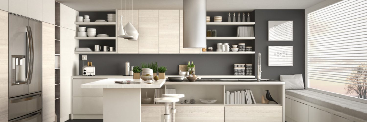 modern kitchen interior with minimalist theme