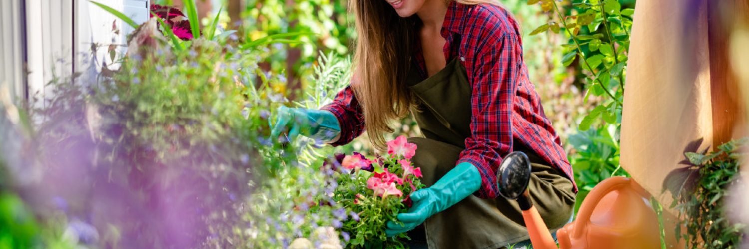 woman gardening at home